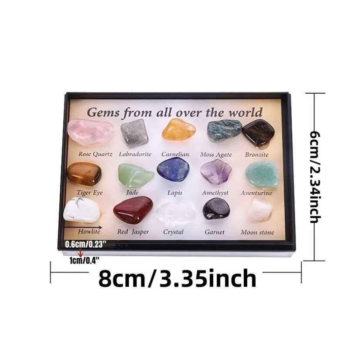 GENERICO - Set 15 piedras de naturales. Tamaño super pequeño 0.1 a 1cm