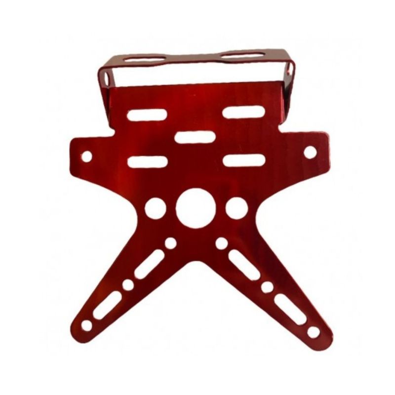 GENERICO - Porta Matricula Rojo para Motocicletas Protección y Estilo