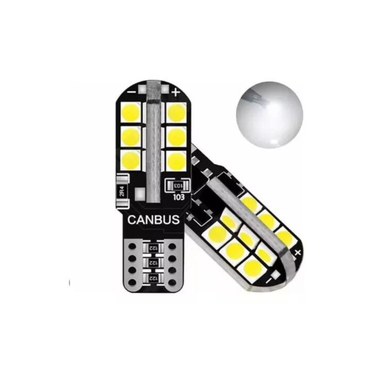 GENERICO - Luces Led T10 Cola De Pescado 12v Canbus Kit 2LUCES 24LED