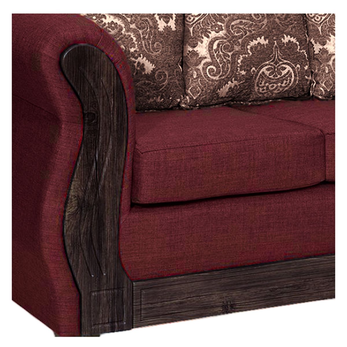 ADONIS LEUDH - Living 3+1+1 Caburgua Tela Lisa Suave Color Burdeo