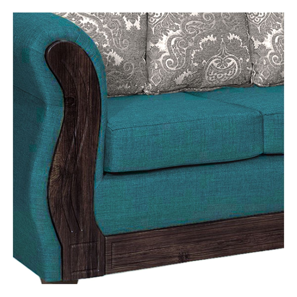 ADONIS LEUDH - Living 3+1+1 Caburgua Tela Lisa Suave Color Esmeralda Oscuro