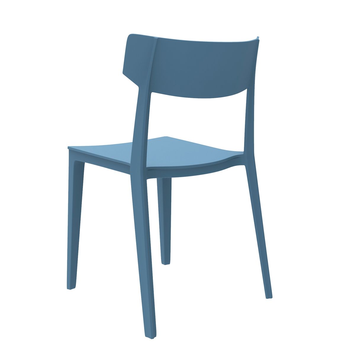 INDUMAC - Silla Monoblock Rio Azul Grisáceo  Perfecta para Terraza y Hogar