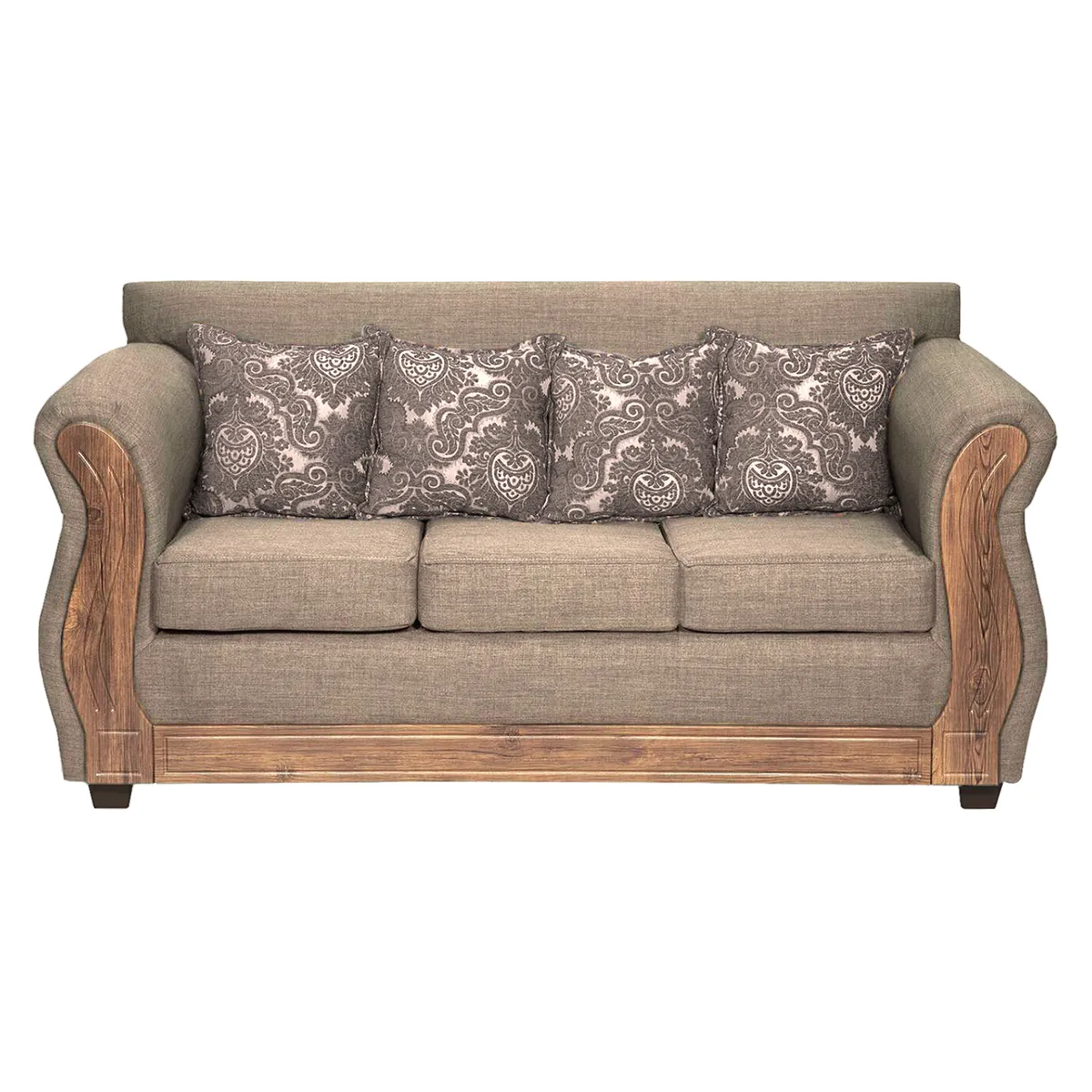 ADONIS LEUDH - Sofá 3 Personas Caburgua Tela Lisa Suave Color Beige X