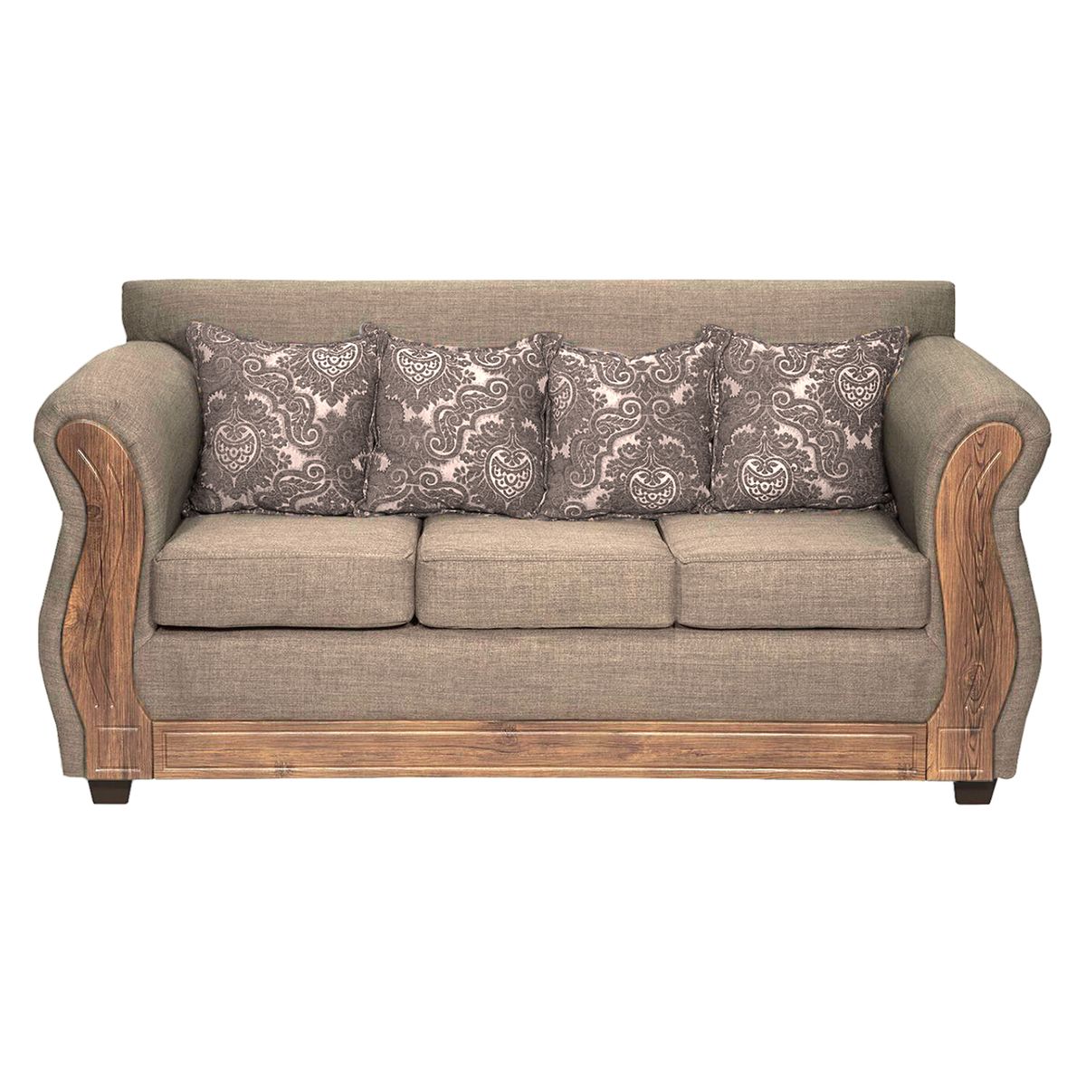 ADONIS LEUDH - Sofá 3 Personas Caburgua Tela Lisa Suave Color Beige X