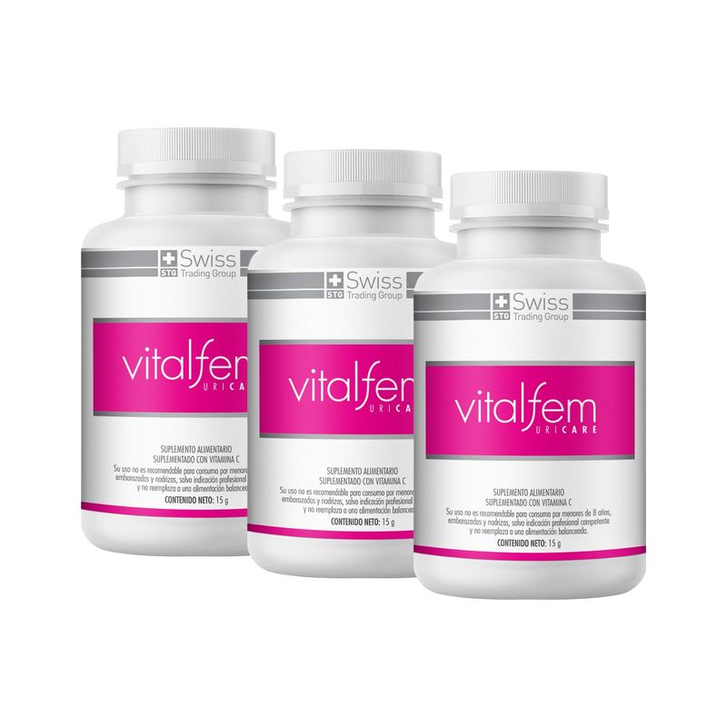 SWISS NATURE LABS - Vitalfem Uricare 3 Frascos con 30 capsulas c/u