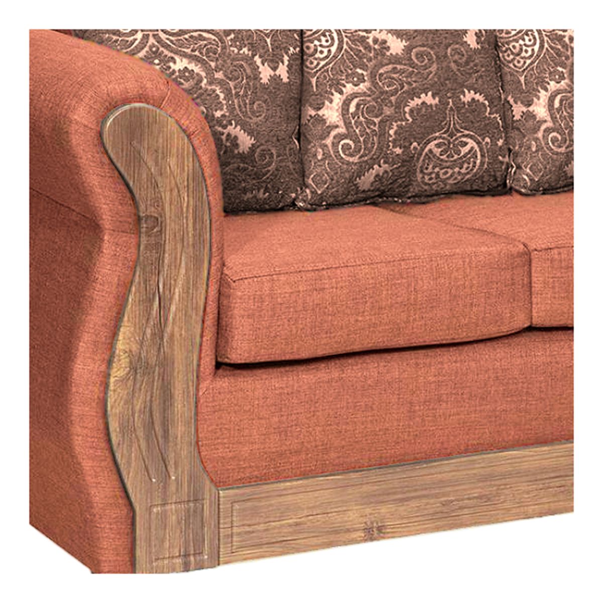 ADONIS LEUDH - Sofá 3 Personas Caburgua Tela Lisa Suave Color Naranjo X