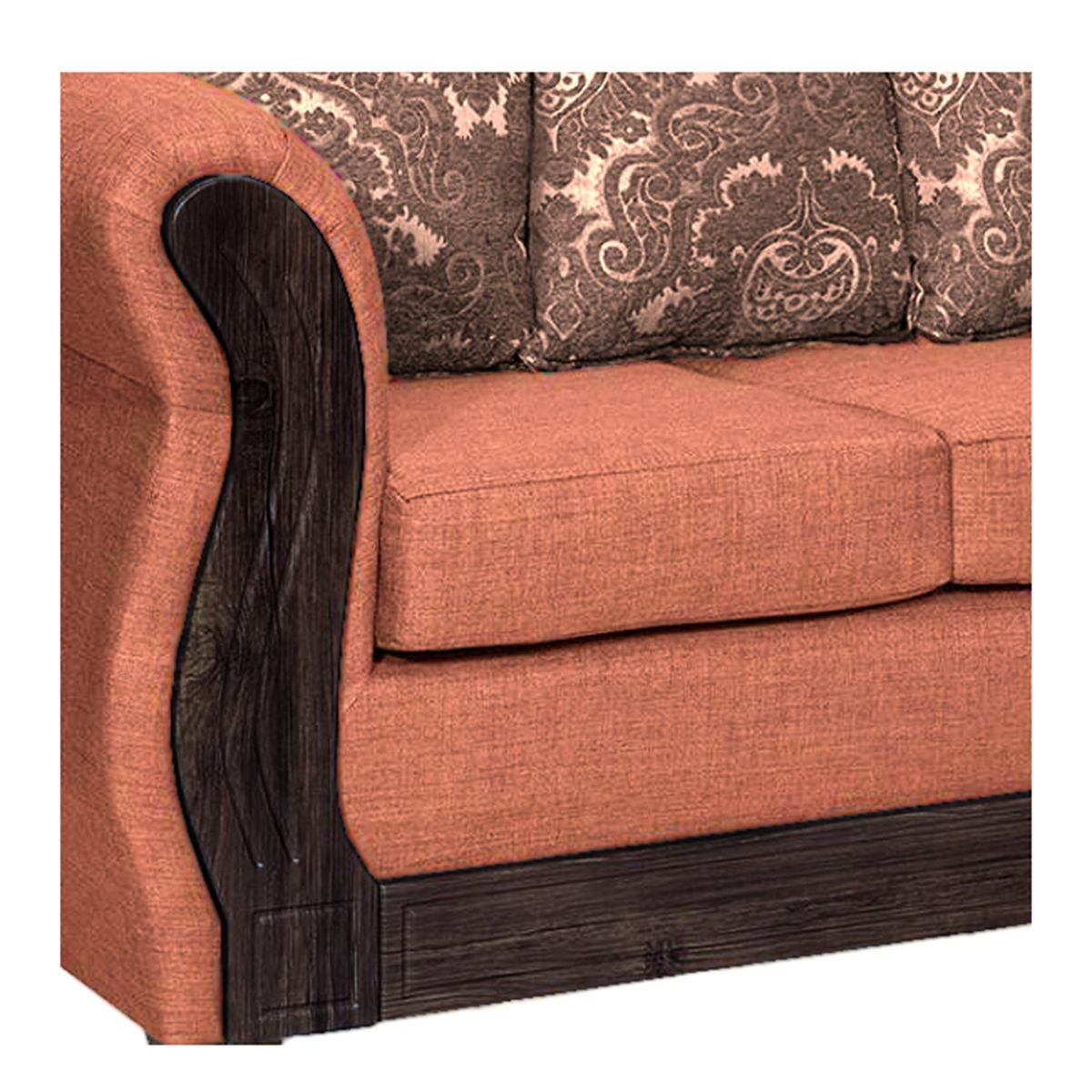 ADONIS LEUDH - Sofá 3 Personas Caburgua Tela Lisa Suave Color Naranjo