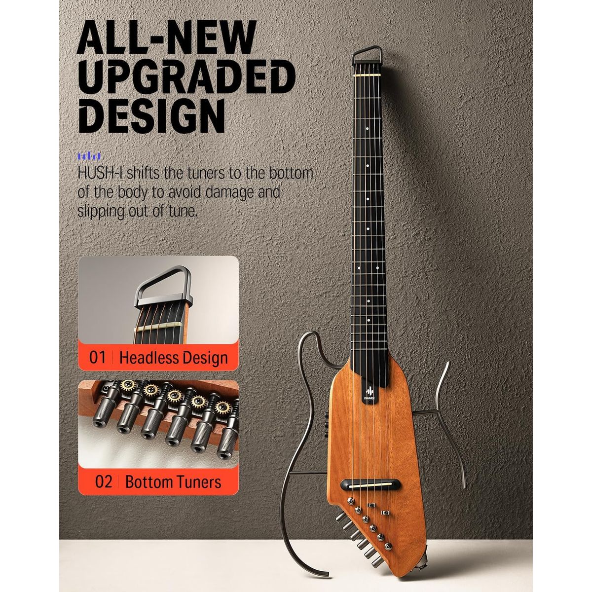 GENERICO - Guitarra Eléctrica Ultra Ligera DONNER HUSH-I C