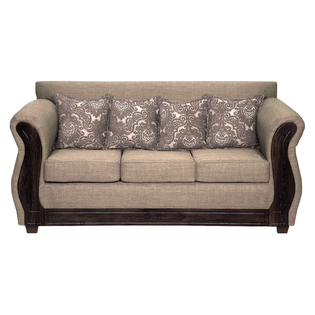 ADONIS LEUDH - Sofá 3 Personas Caburgua Tela Lisa Suave Color Beige