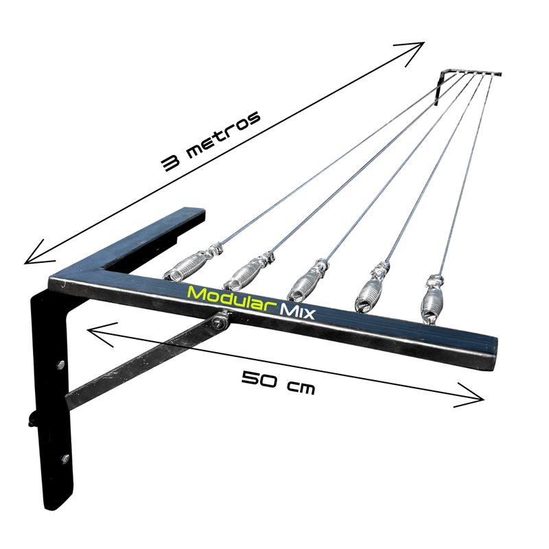 GENERICO - Tendedero plegable colgador de ropa 3m 5 lineas Modularmix
