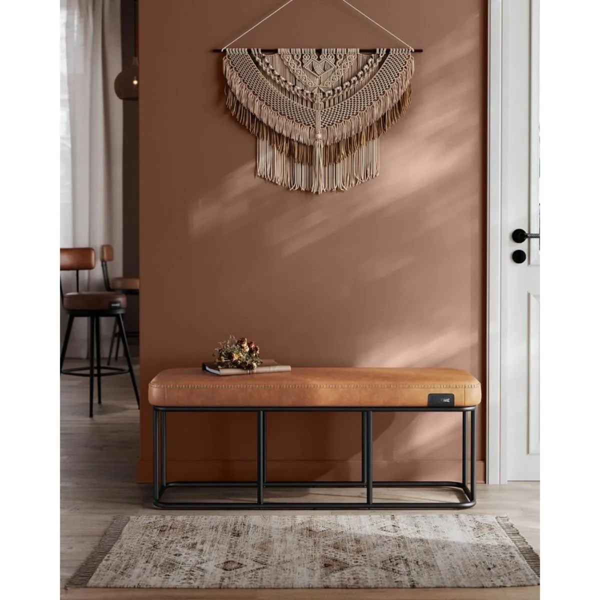 SPACEZAT - Banqueta Otomana Ecocuero Café Greve