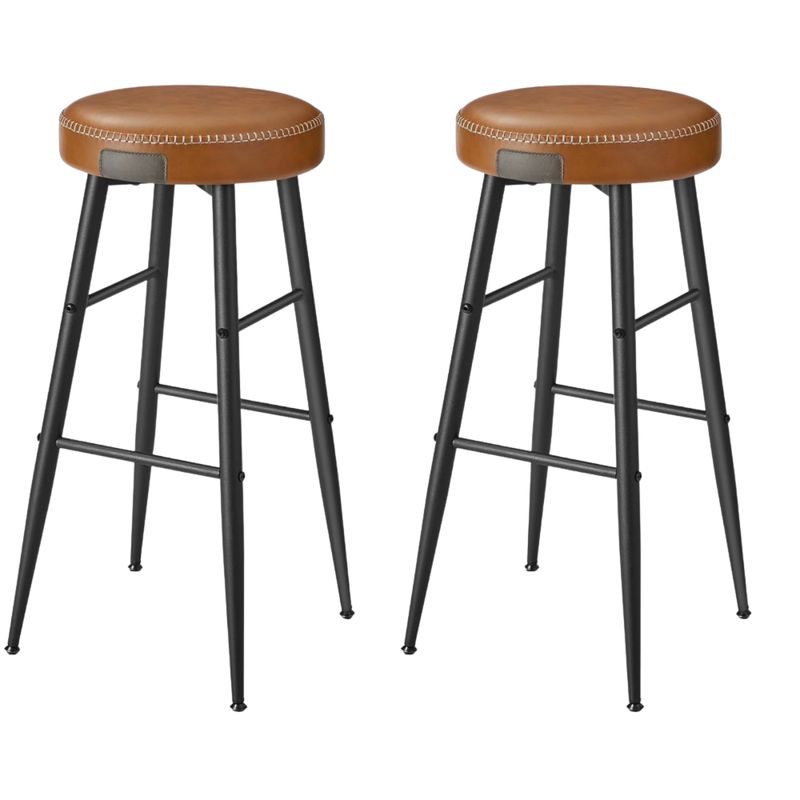 SPACEZAT - Set 2 Taburetes Eco Cuero Café Lejre