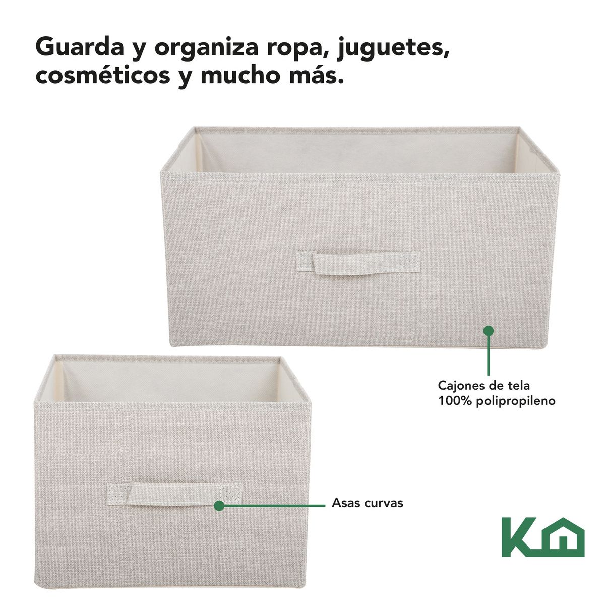 LUMAX - Cajonera Comoda 5 Cajones Organizador Tela Reactangular