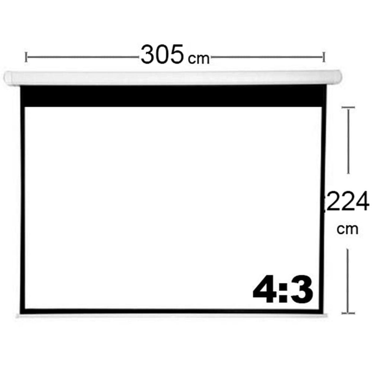 GENERICO - TELON MURAL 305X224CM BORDE NEGRO MECANISMO RETRACTIL