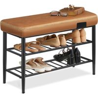 Mueble Zapatero Eco Cuero Cafe Rieti