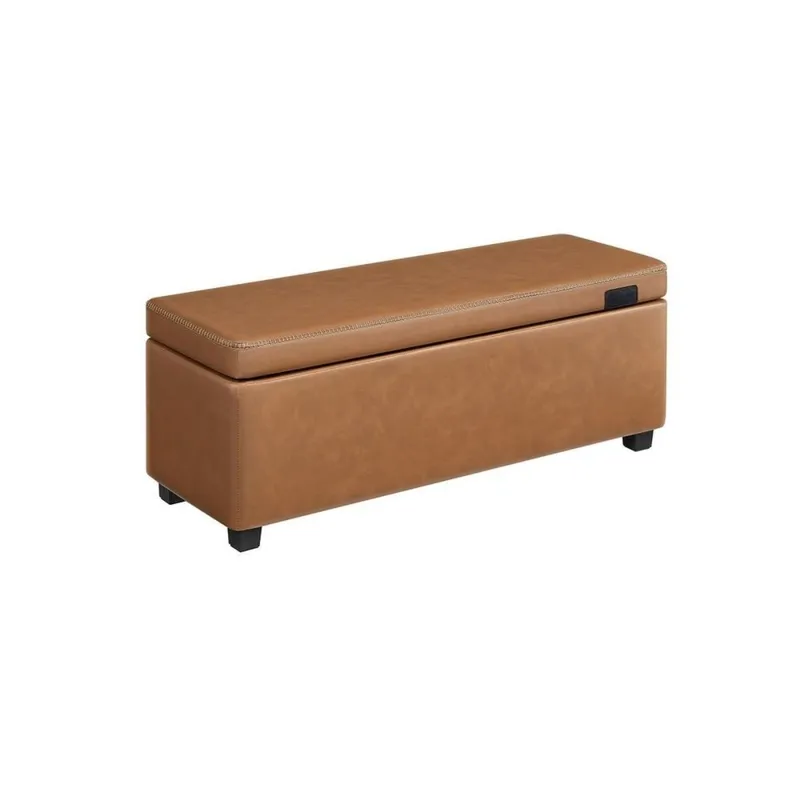 SPACEZAT - Banqueta Baul Puff Otomana Ecocuero Café Saby