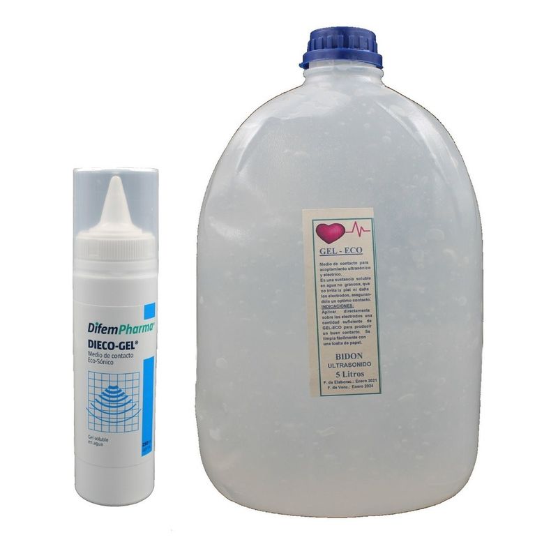 GENERICO - Gel Conductor Ultrasonido Ecografico 5 Litro + 250 Ml