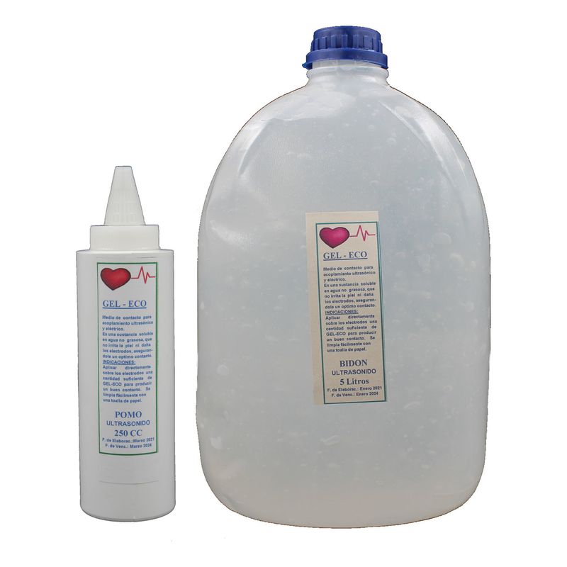 GENERICO - Gel Conductor Ultrasonido 5 Litros + Gel 250 Ml Incoloro