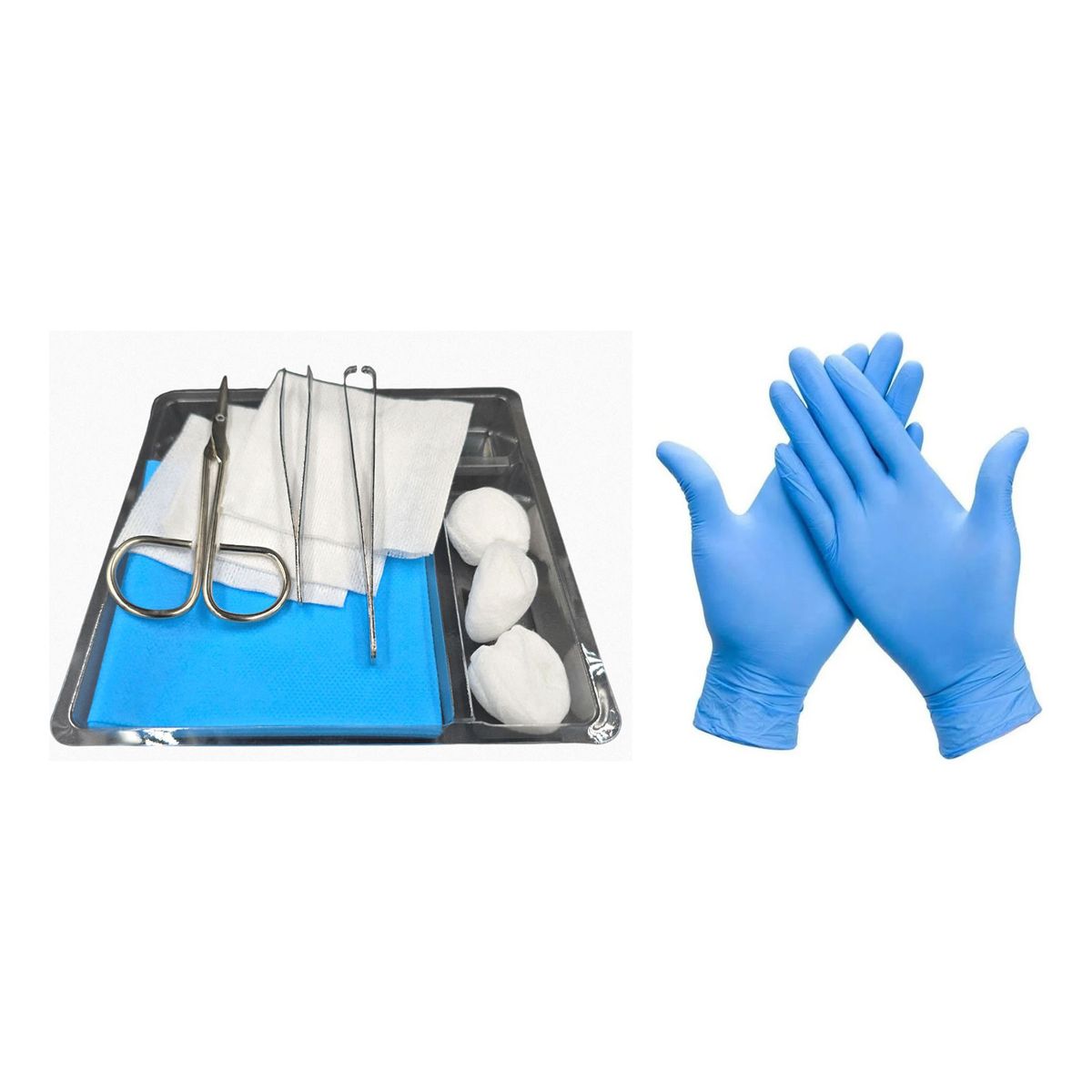 GENERICO - Kit De Curación Estéril Desechable con guantes de nitrilo x 100 unids.