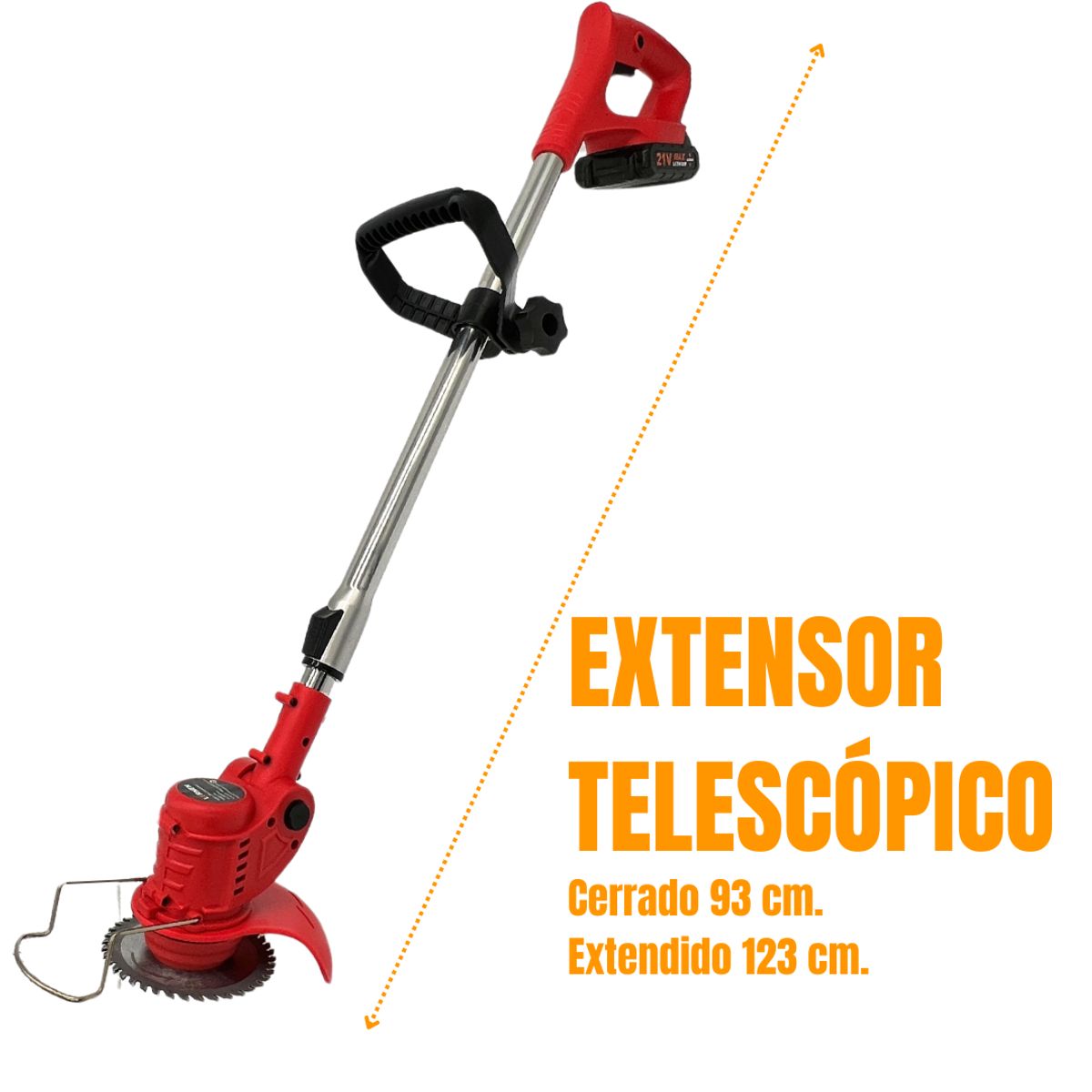 LERNEN - Orilladora De Pasto Telescópica Lernen + 2 Baterías