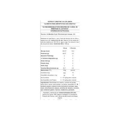 Imagen 2 del producto CREATINA MONOHIDRATADA 1KG LIMON -