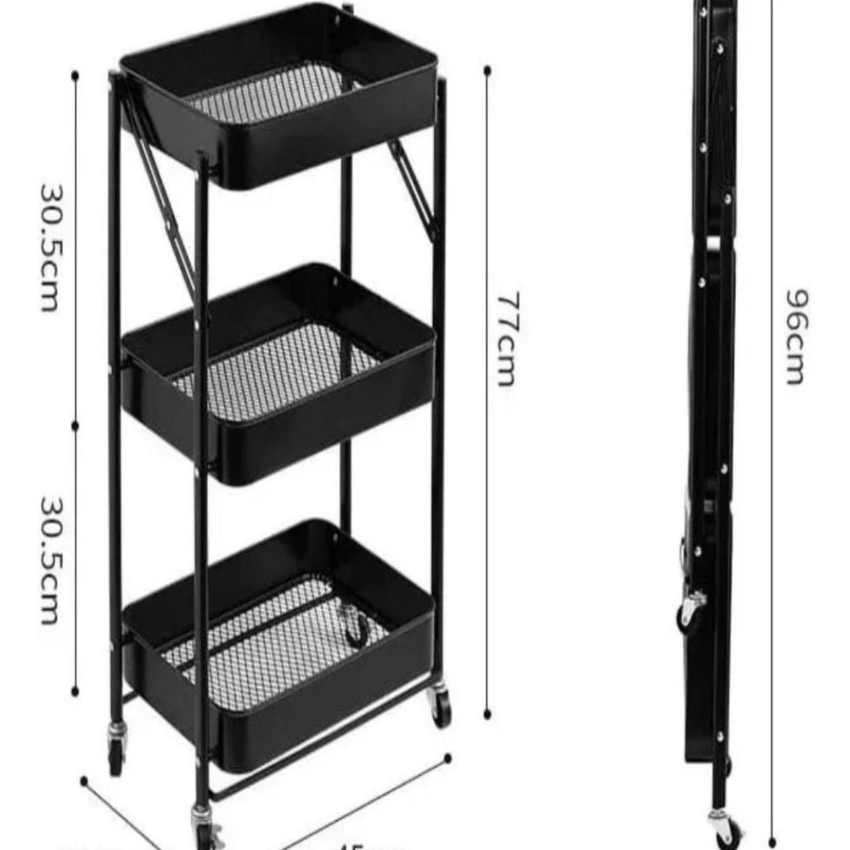 GENERICO - Organizador Almacenamiento 3 Niveles Con Ruedas B