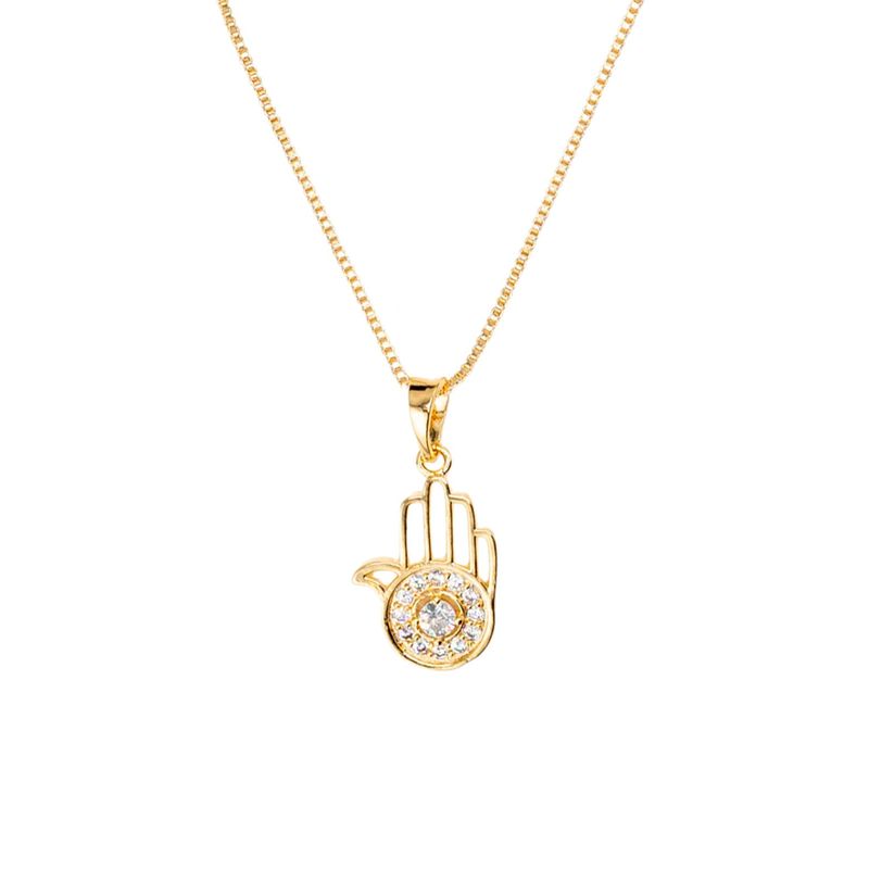 JOYAS MONTERO - Collar Fatima con Microcircones Baño de oro 24k