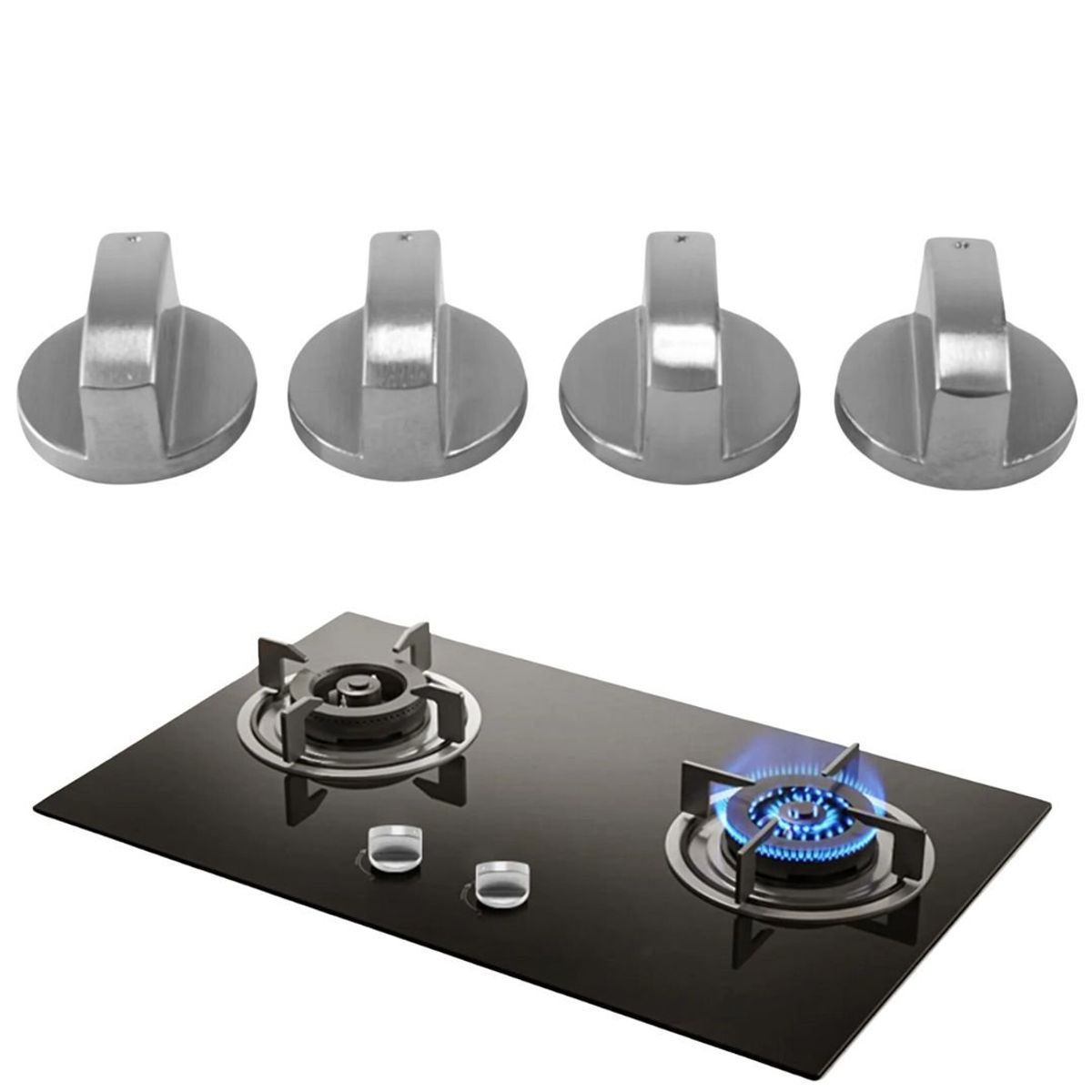 CRUSEC - Pack 4 Perillas De Hornos Cocina 8mm