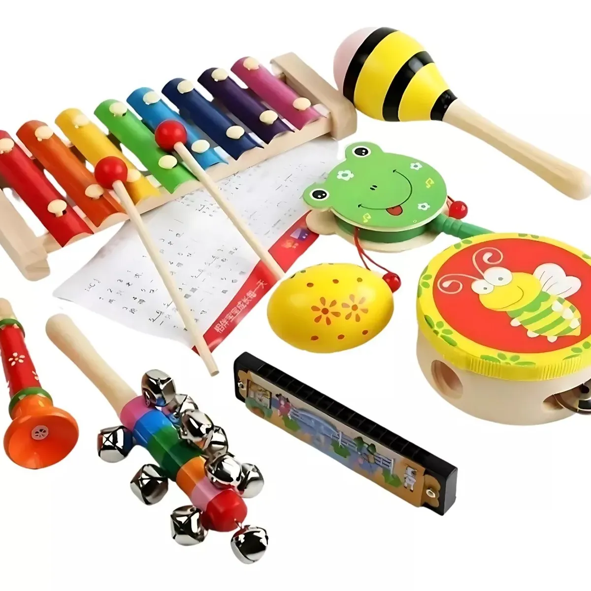 GENERICO - Set De 8 Instrumentos Musicales Juguete De Madera Montessori