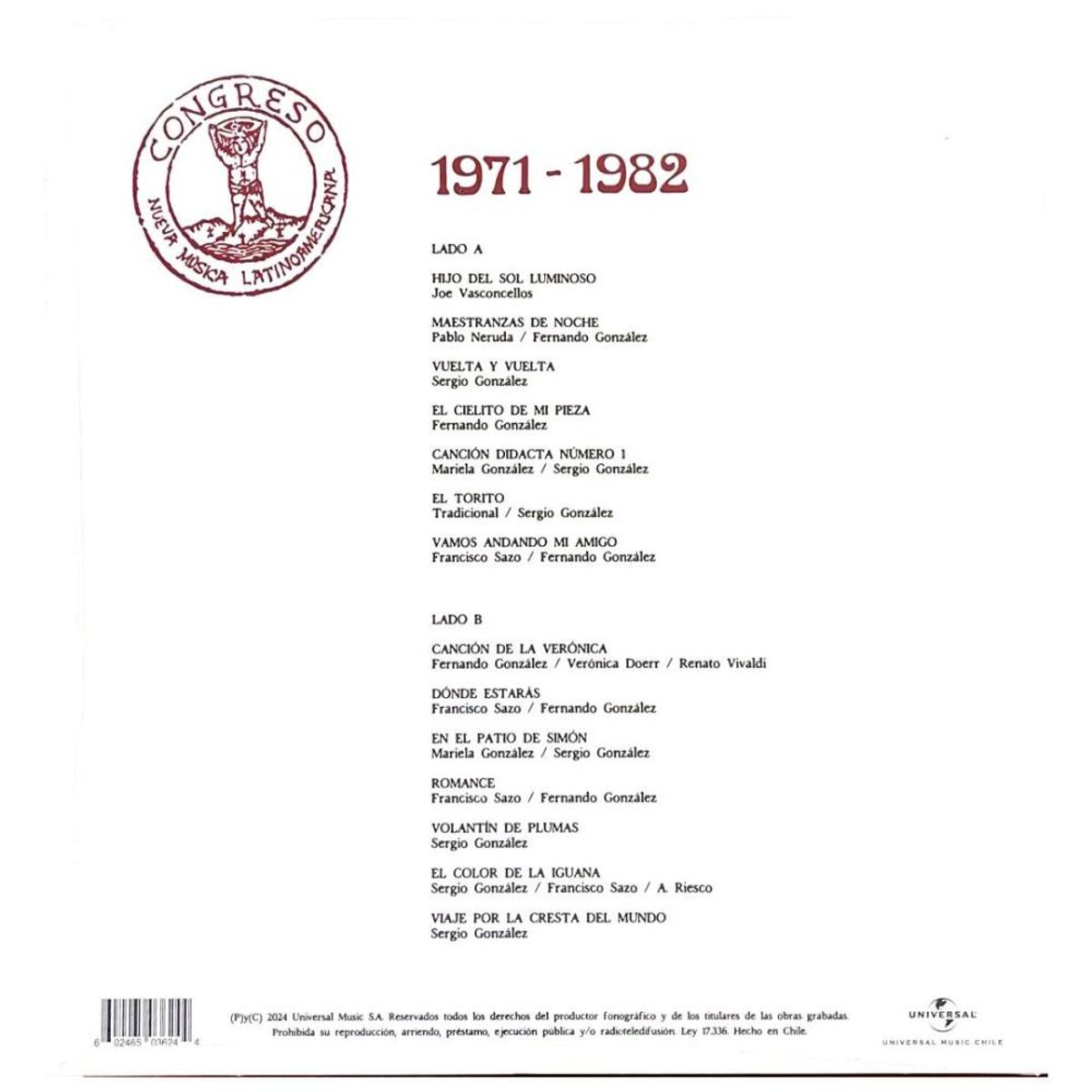 HITWAY MUSIC - CONGRESO - ANTOLOGIA 1971-1982 - VINILO HITWAY MUSIC