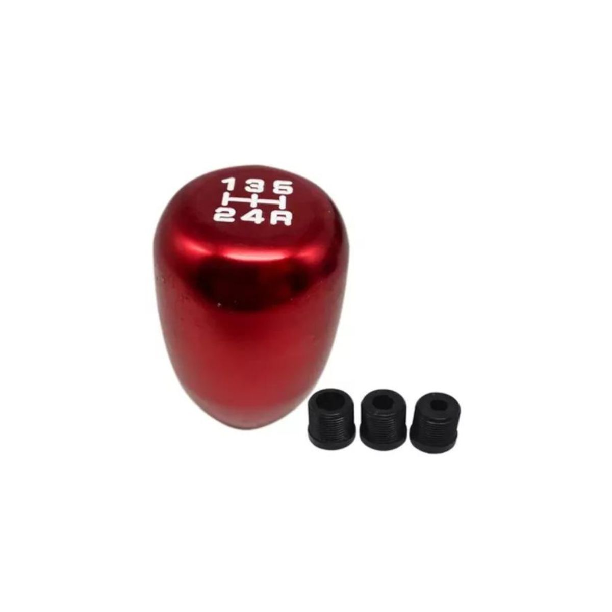 GENERICO - Pomo Palanca Cambios Color Rojo 5ta Tuning Universal