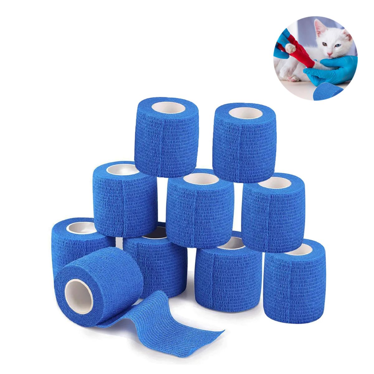 ATURE - 12U Venda Autoadherente Vendaje Deportivo 7.5 Cm X 4.5 M Azul