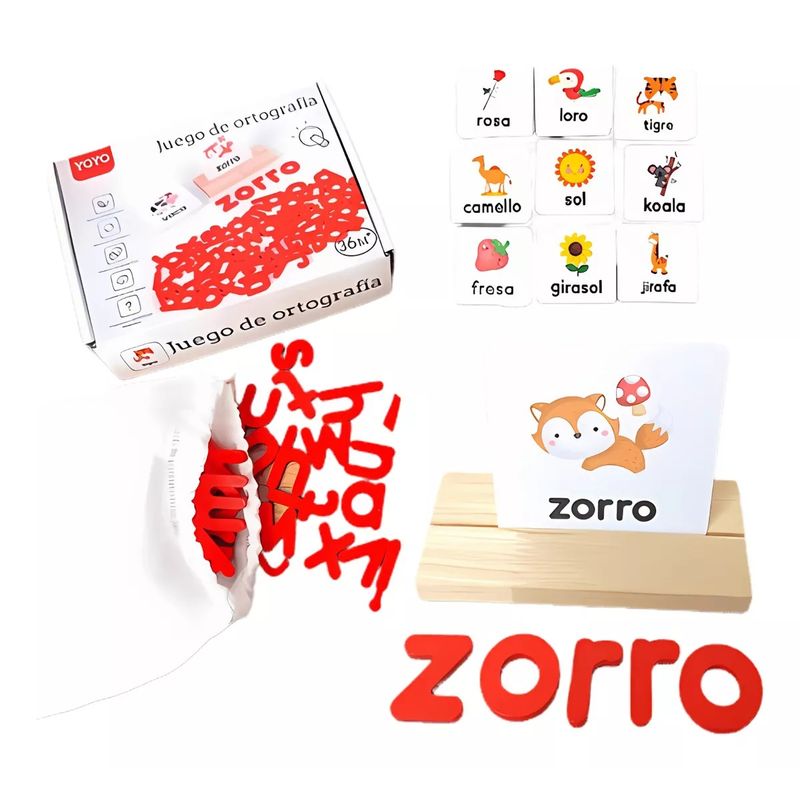 GENERICO - Juego Didáctico Para Niños De Ortografía Español De Madera
