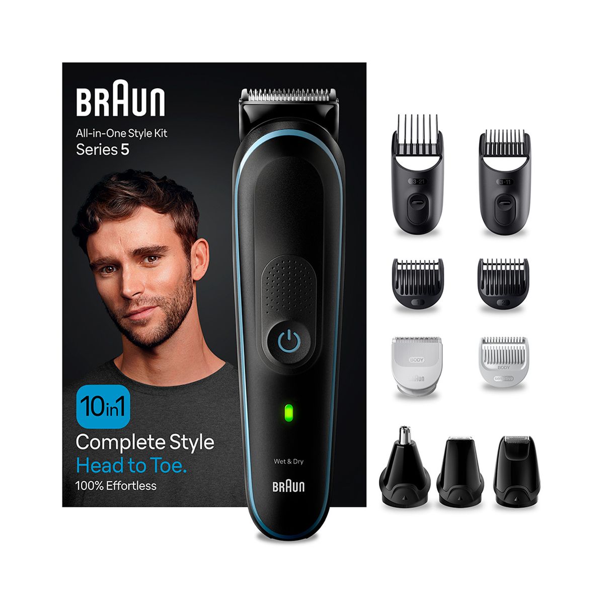 BRAUN - Recortadora De Barba Braun Mgk5445 10 En 1 Negro