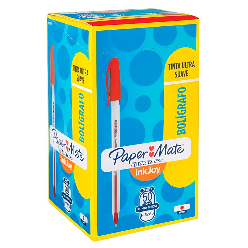 PAPER MATE - Lápiz Pasta Kilometrico Punta Media 50 uni Rojo Paper Mate