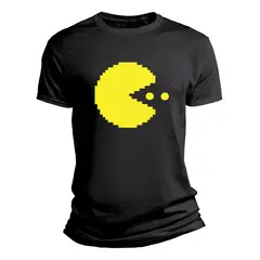 ROLY - Polera Negra Gamer Pacman Pac Man