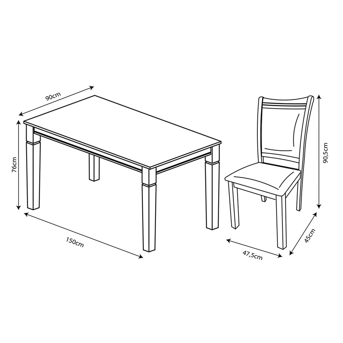 GENERICO - Juego de Comedor Borneo 6 Sillas