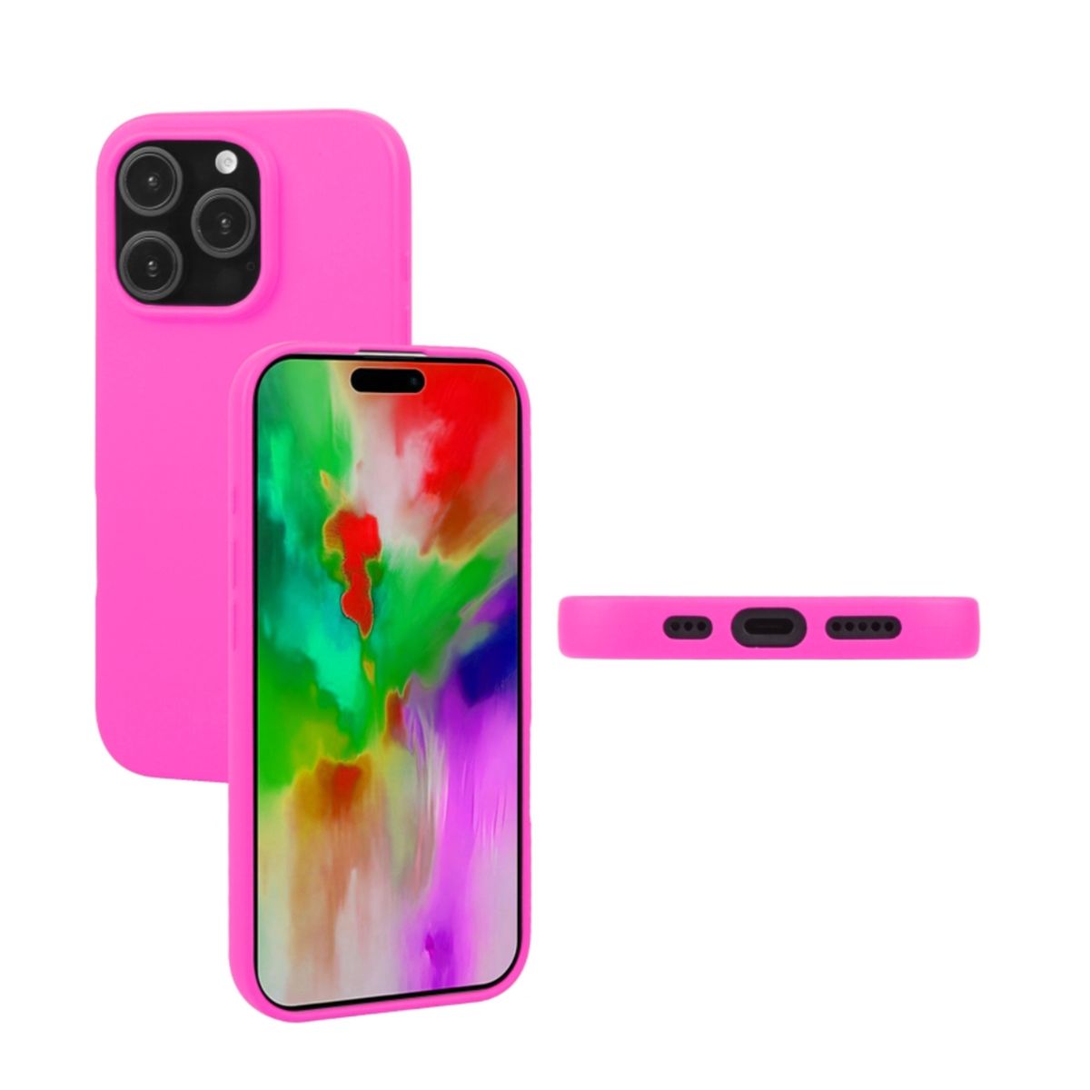 JOIGO - Carcasa Para iPhone 16 Pro Max Goma Fucsia