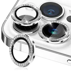 JOIGO - Protector Lente Camara Para iPhone 15 Pro Max Diamante Plata