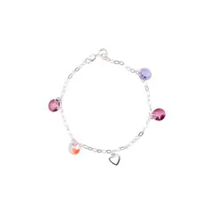 JOYAS MONTERO - Pulsera Marie Plata Italiana 925 Cristal Genuino Rose