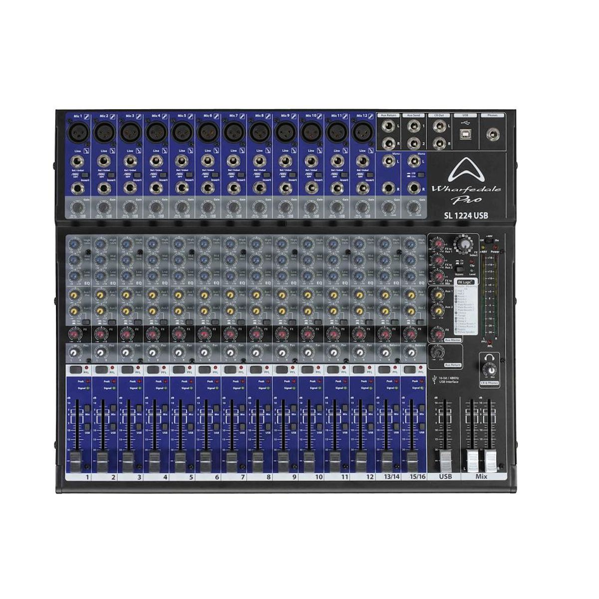 WHARFEDALE - SL1224USB BK MIXER 14CH FX EQ WHARFEDALE