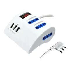 PHILCO - Alargador Extension 3 POS y 3 USB Blanco 2043B