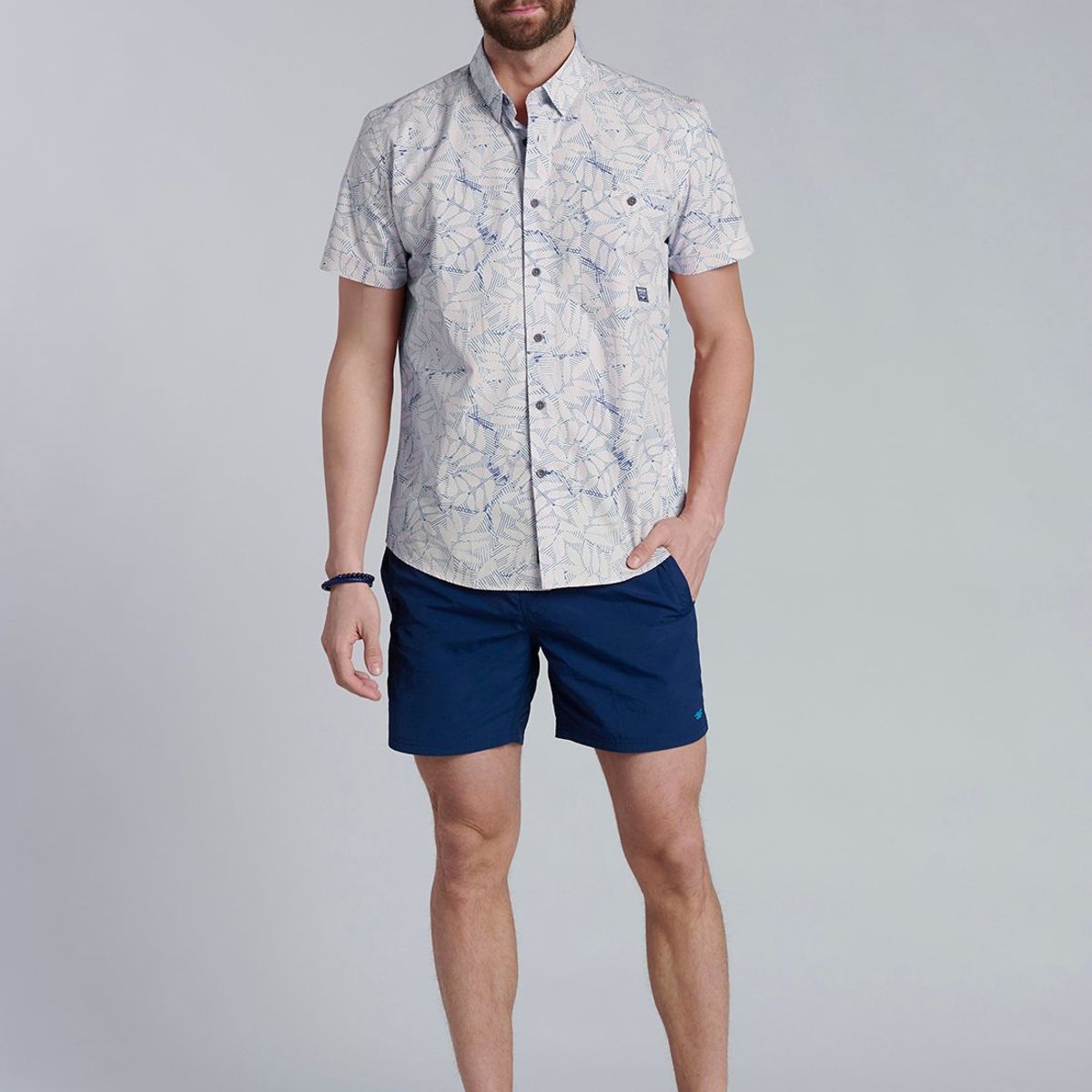 FEROUCH - Camisa Estampada Nevada Fj Azul Ferouch
