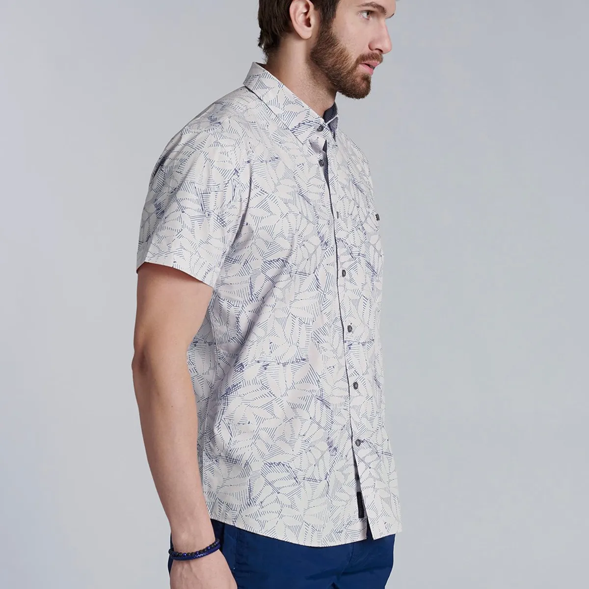FEROUCH - Camisa Estampada Nevada Fj Azul Ferouch