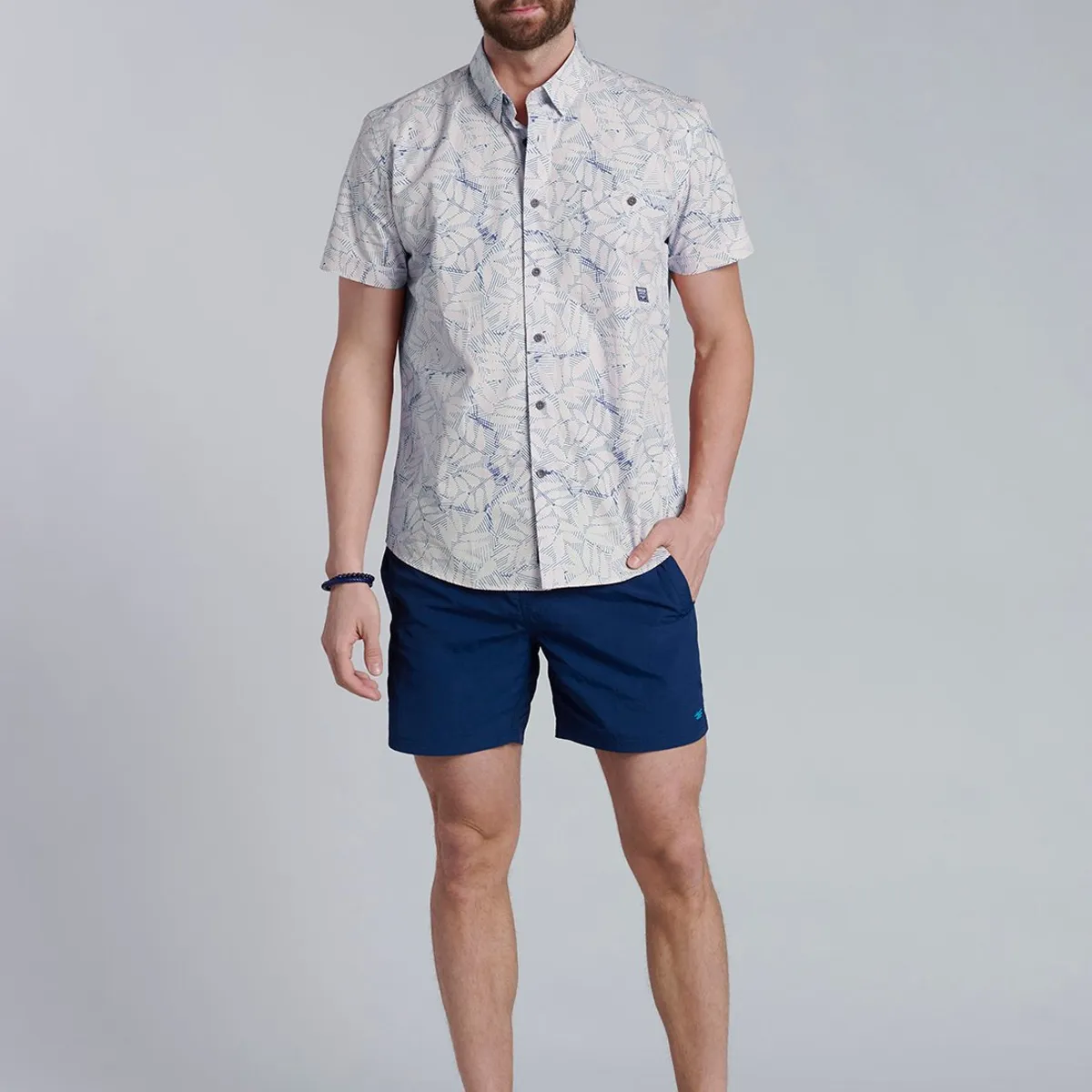 FEROUCH - Camisa Estampada Nevada Fj Azul Ferouch