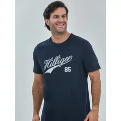 TOMMY HILFIGER - Polera De Pijama Con Logo Azul