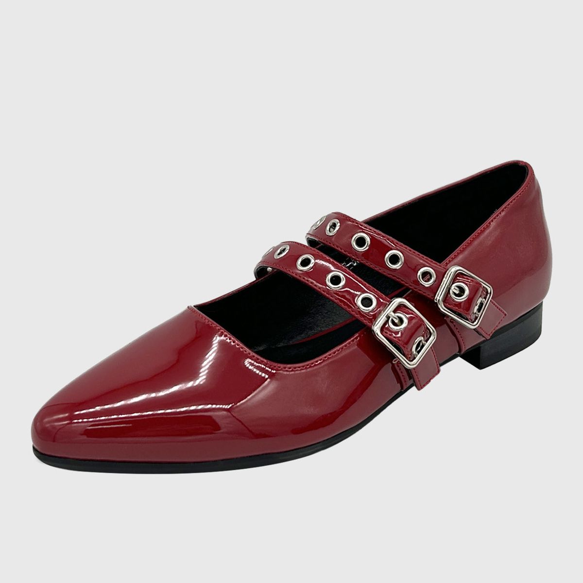 DINASTELLA - Ballerina para mujer plana charol Rojo