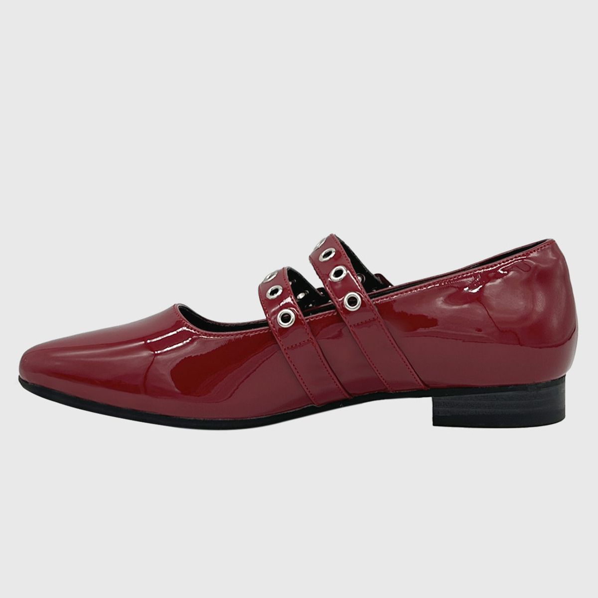 DINASTELLA - Ballerina para mujer plana charol Rojo