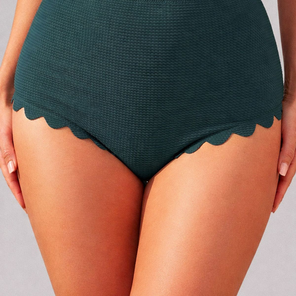 GLORIAHOON - Calzon Bottom De Baño Talle Alto Control Textura Gloriahoon