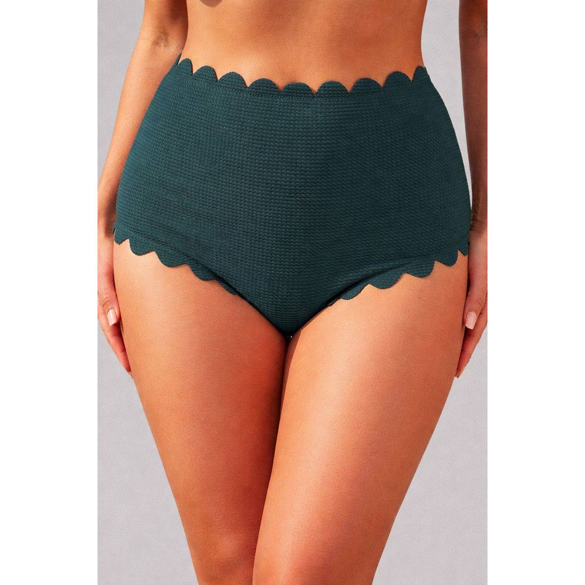 GLORIAHOON - Calzon Bottom De Baño Talle Alto Control Textura Gloriahoon